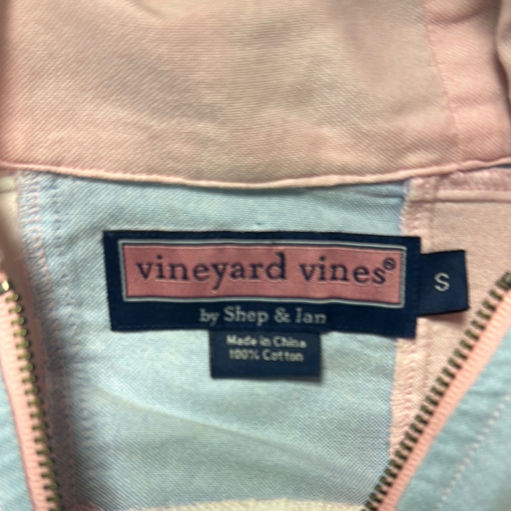 Vineyard Vines Women's Offshore Pastel Oxford Patchwork Hoodie Preppy & Fun! - Picture 4 of 13
